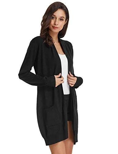 GRACE KARIN Women's Cardigan Sweater Color Block Long Sleeve Casual Long Sleeve Argyle Black S