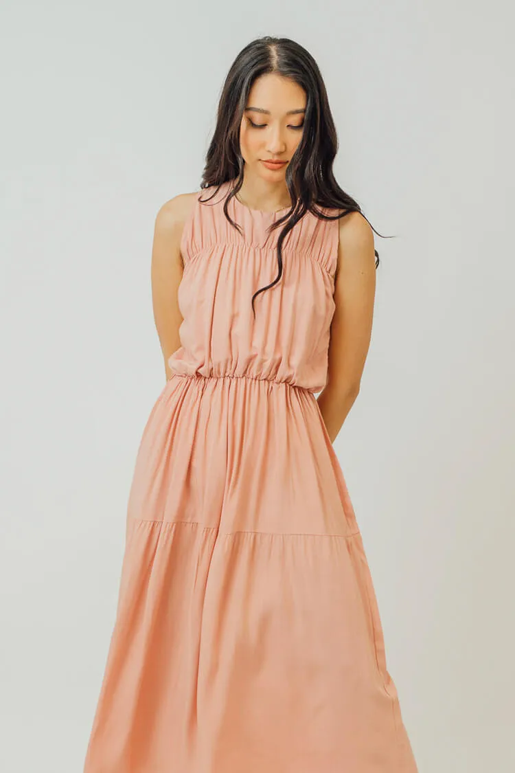 Greta Pleated Tiered Midi Dress