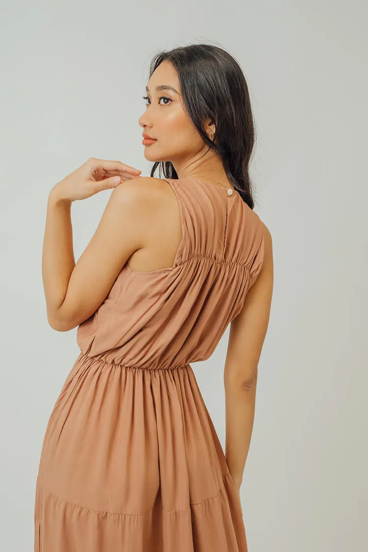 Greta Pleated Tiered Midi Dress