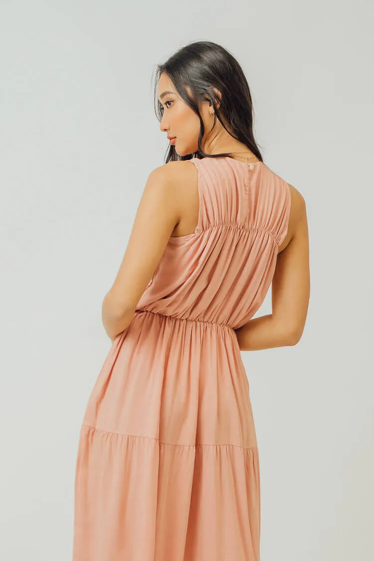 Greta Pleated Tiered Midi Dress