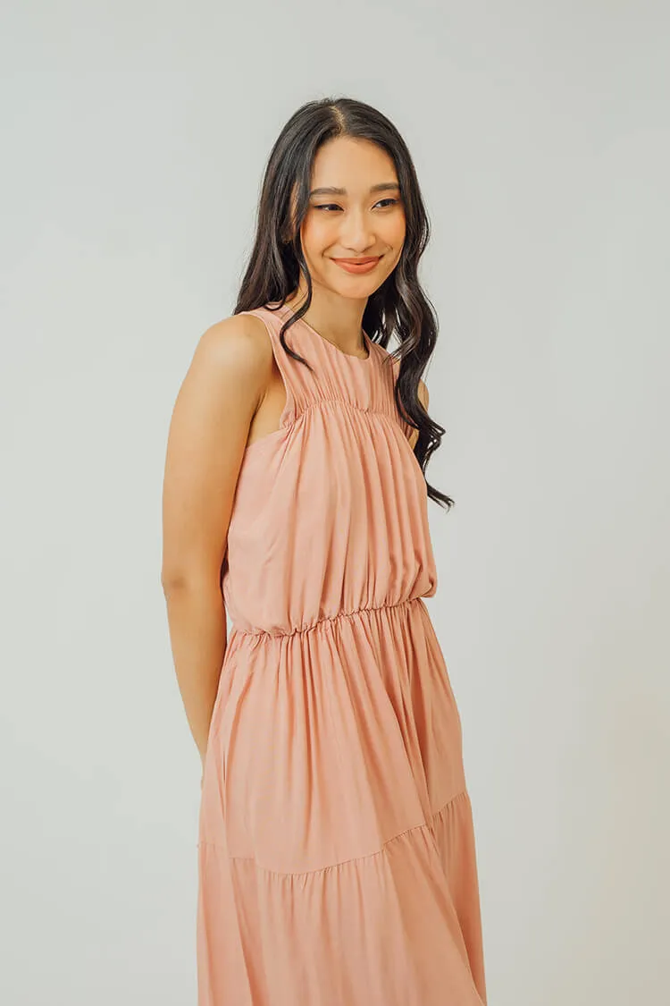 Greta Pleated Tiered Midi Dress