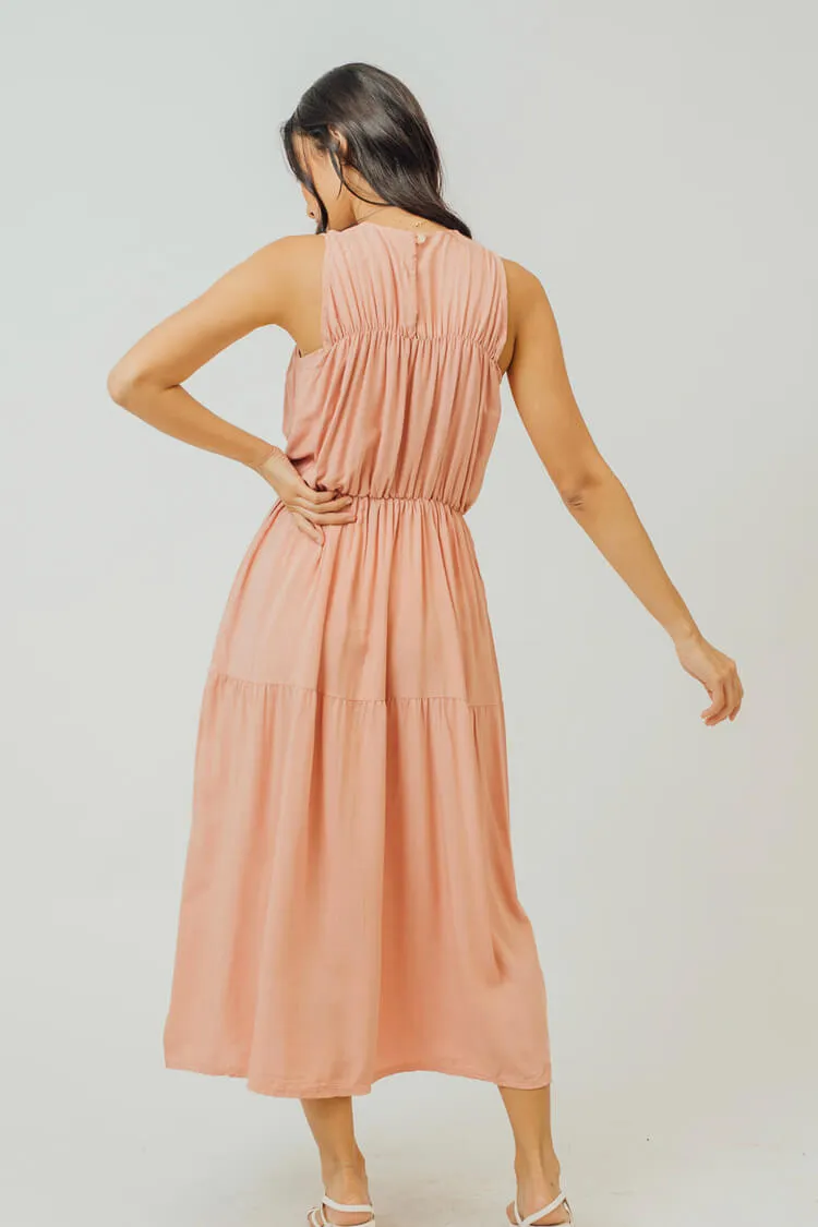 Greta Pleated Tiered Midi Dress