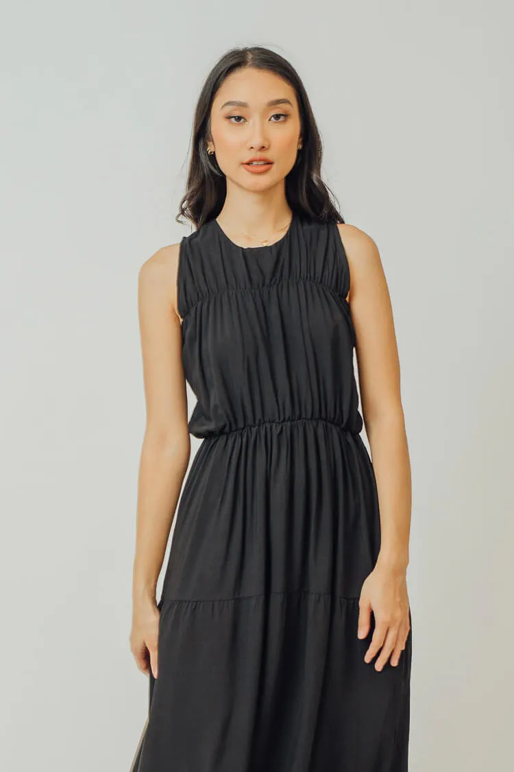 Greta Pleated Tiered Midi Dress