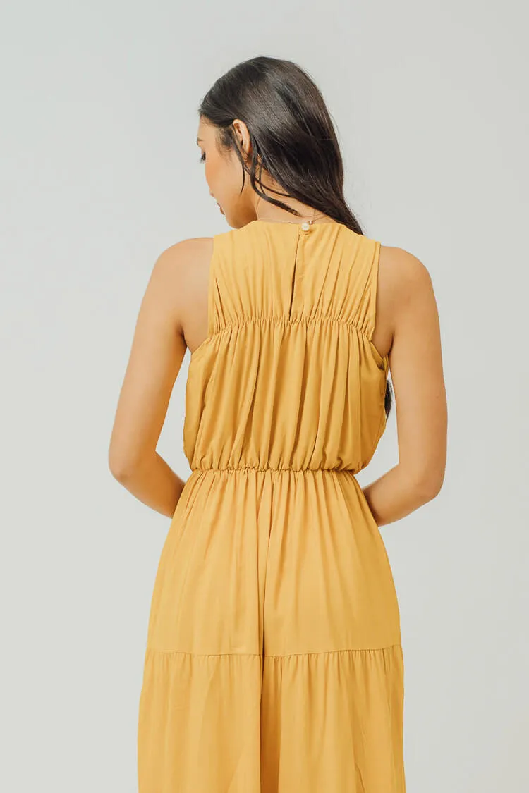 Greta Pleated Tiered Midi Dress
