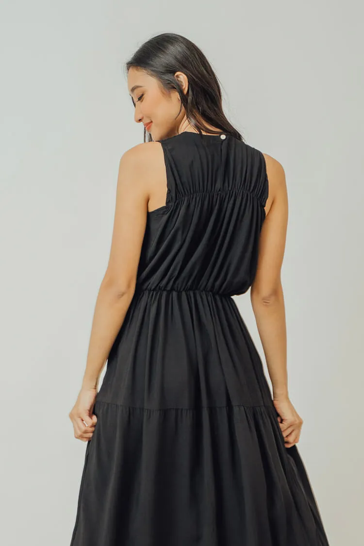 Greta Pleated Tiered Midi Dress