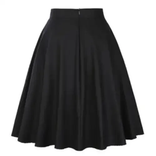 High Waist Pleated Color Skirt