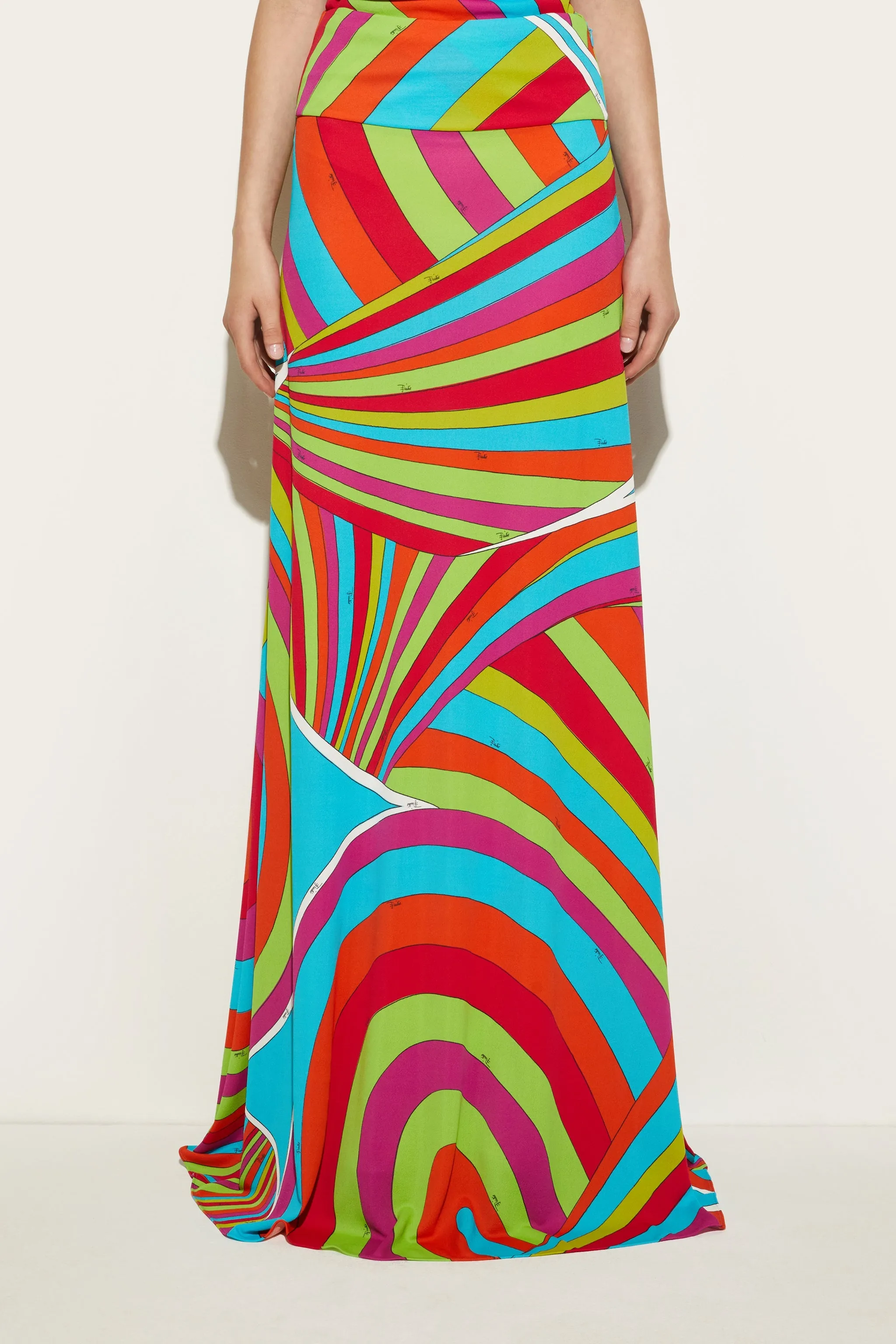 Iride-Print Long Skirt