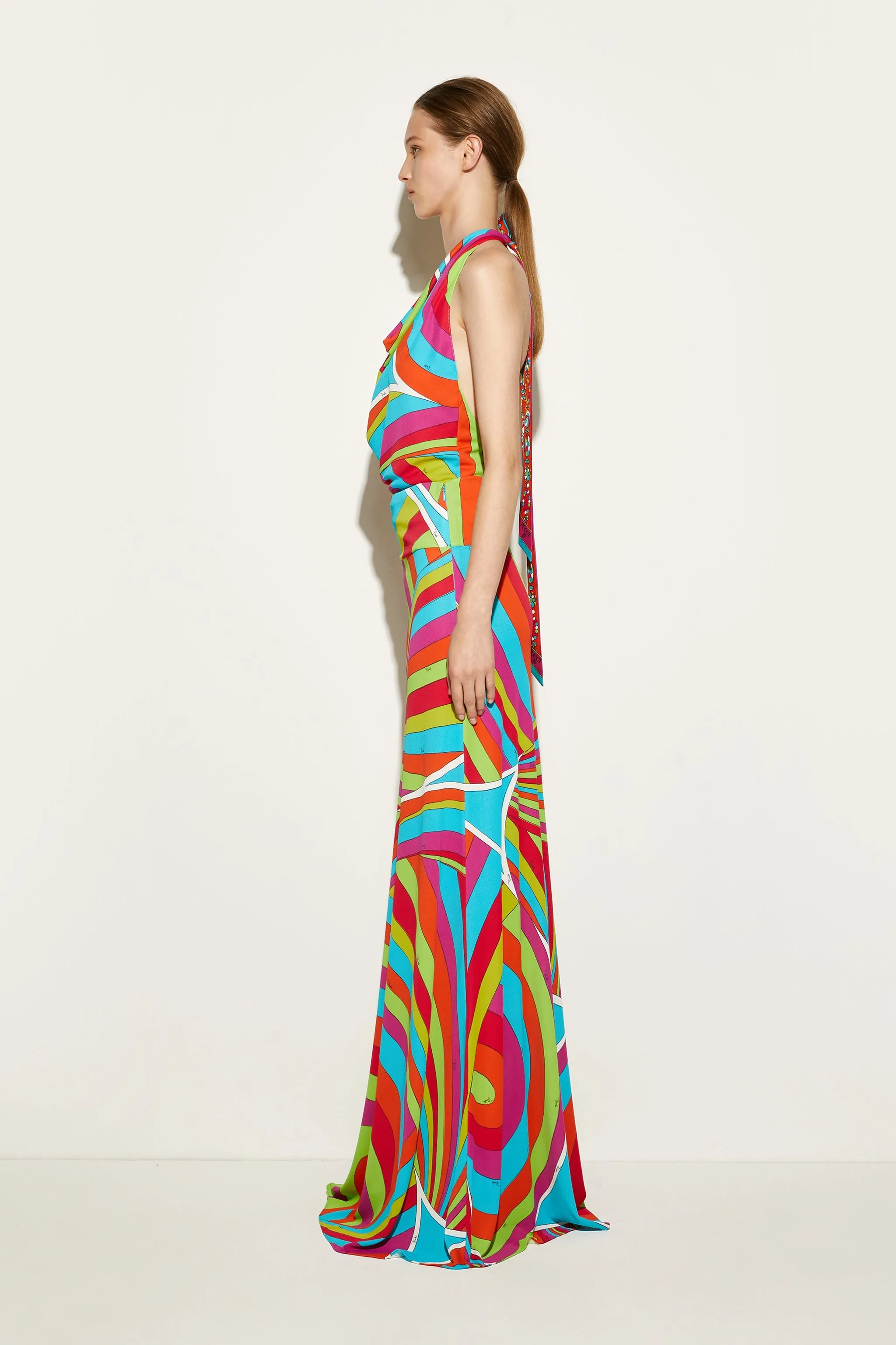 Iride-Print Long Skirt
