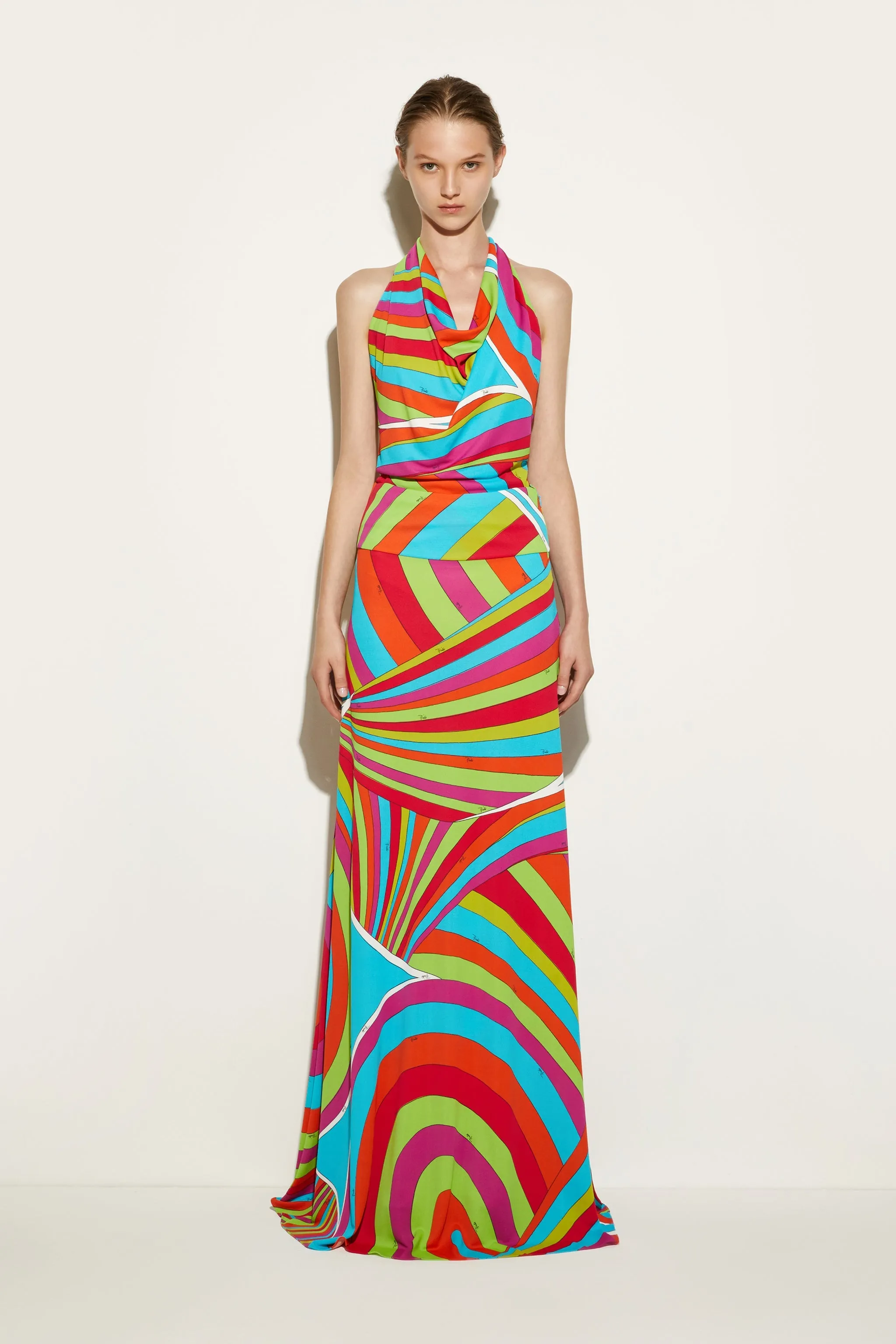 Iride-Print Long Skirt