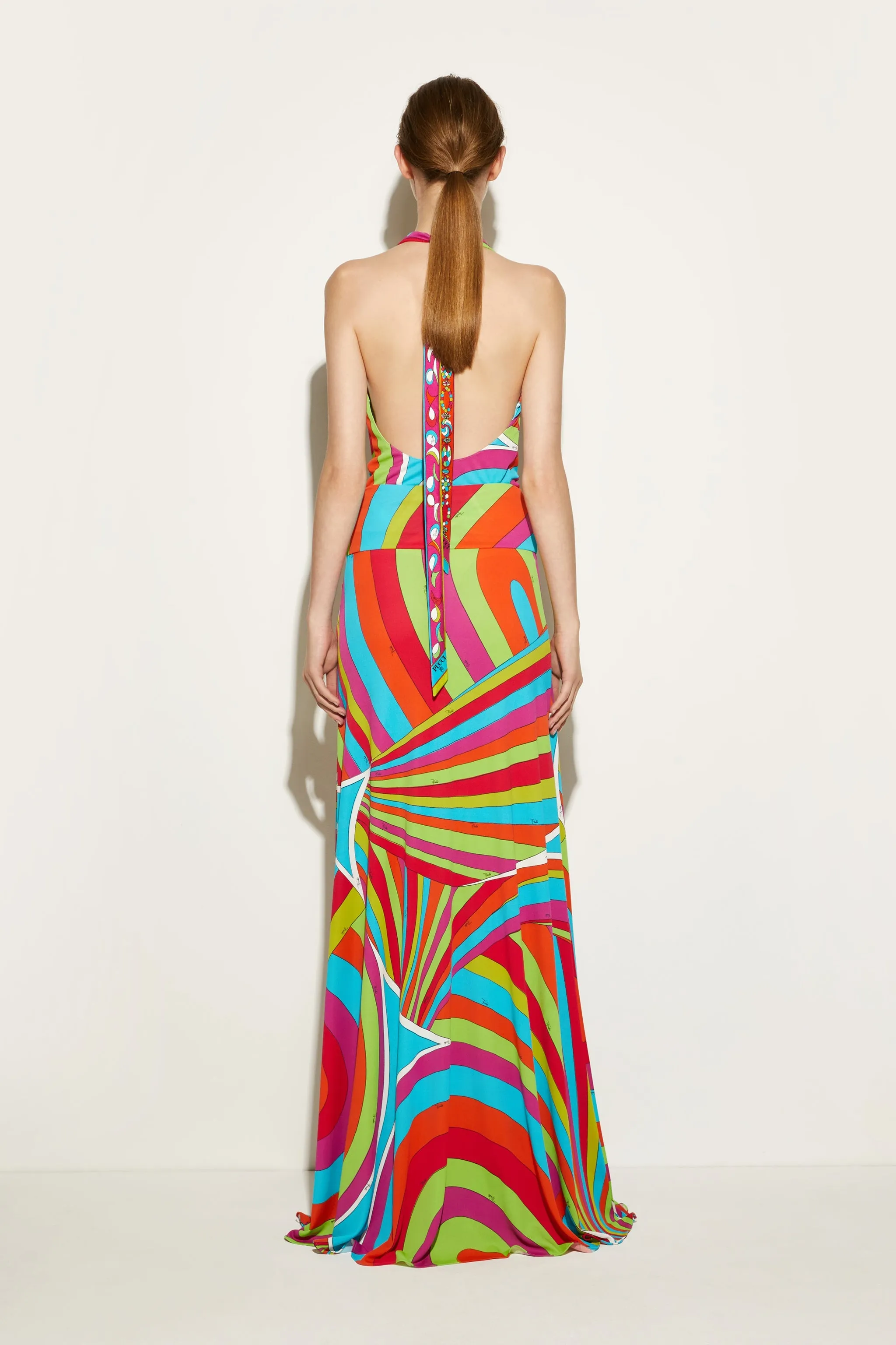 Iride-Print Long Skirt