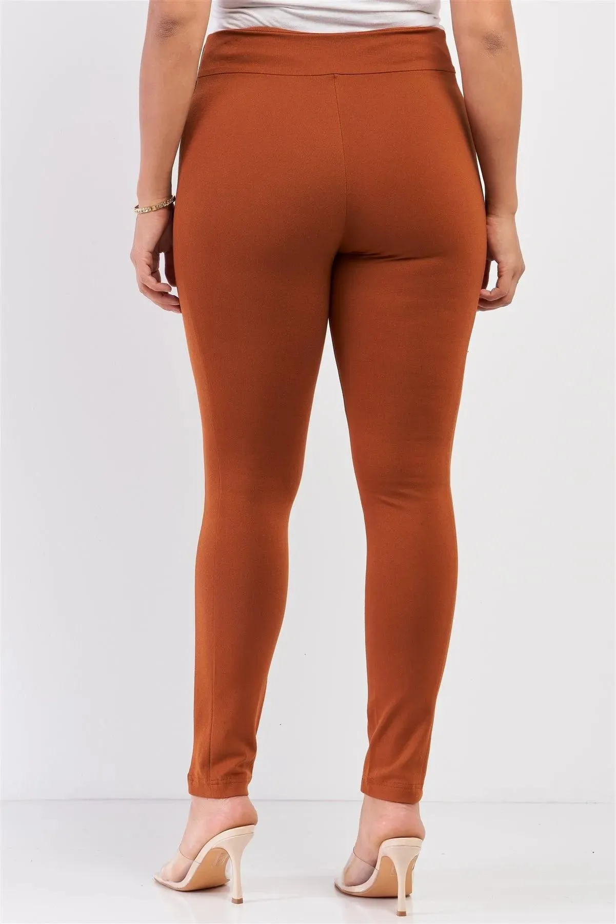 Junior Plus Rust Rubber Side Detail Lace Side Leg Legging Slim Pants /1-2-2