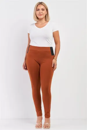 Junior Plus Rust Rubber Side Detail Lace Side Leg Legging Slim Pants /1-2-2