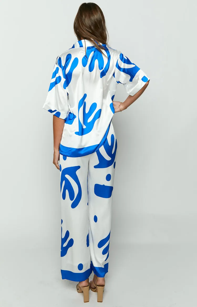 Karren Blue Print Pants