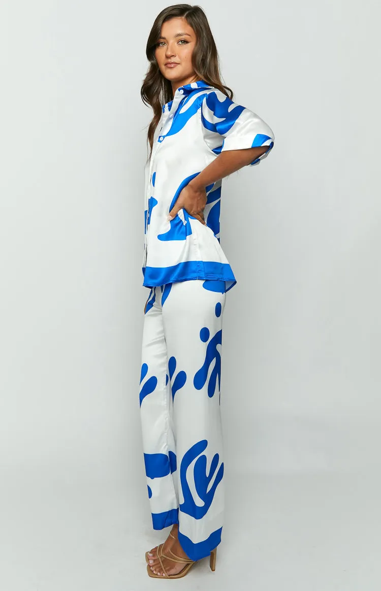 Karren Blue Print Pants