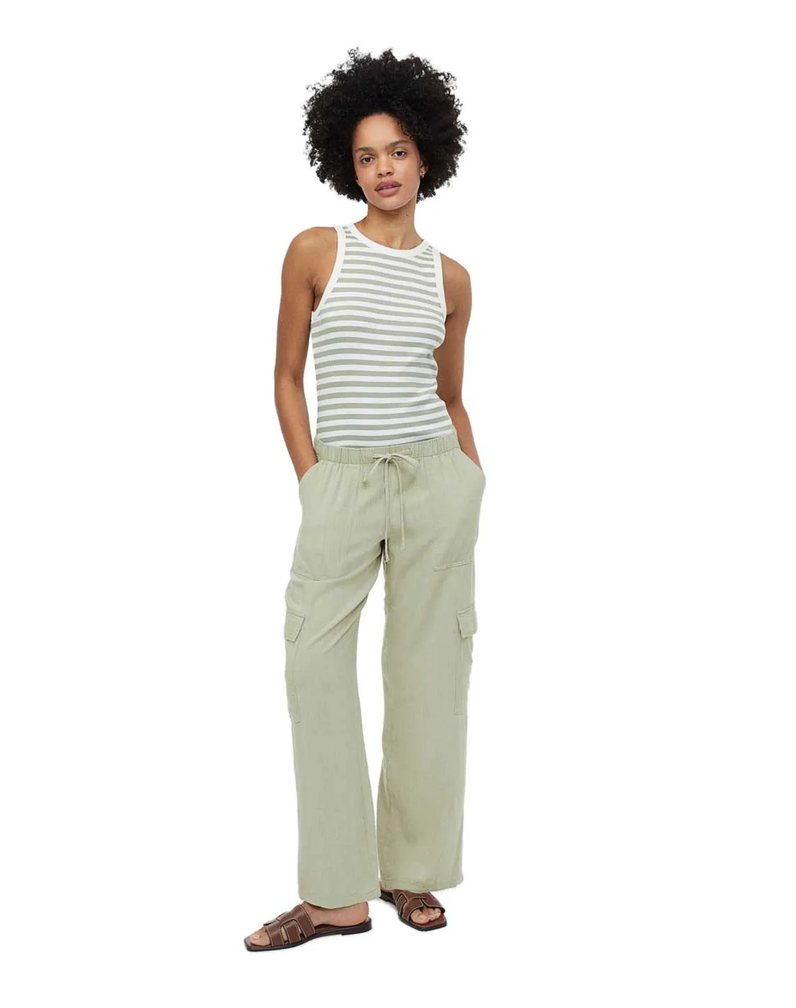 Linen-blend Cargo Pants