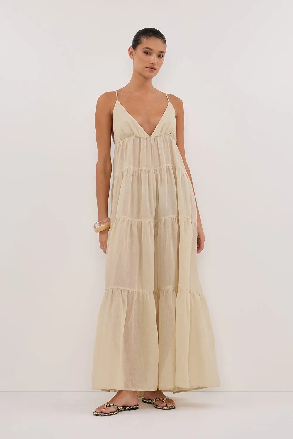 LIZA PLASTER RAMIE MIDI DRESS