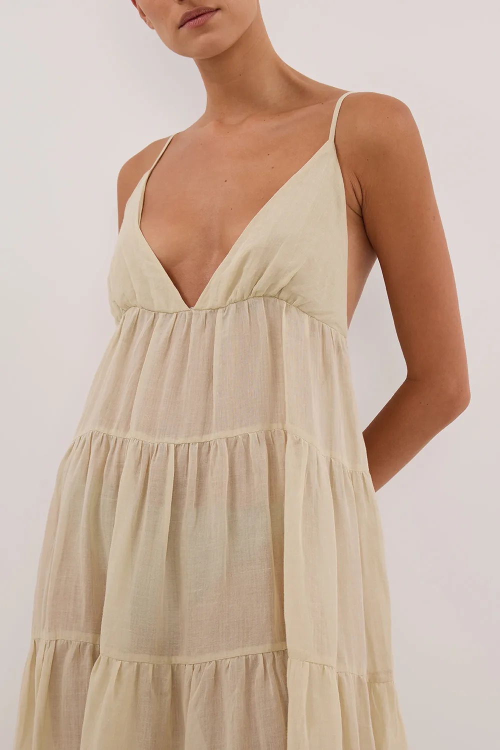 LIZA PLASTER RAMIE MIDI DRESS