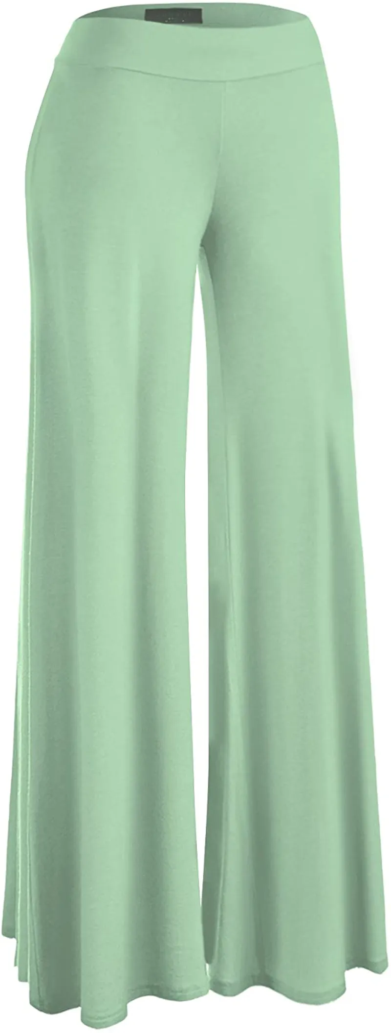 Made By Johnny Women's Casual Comfy Solid Wide Leg Palazzo Lounge Pants