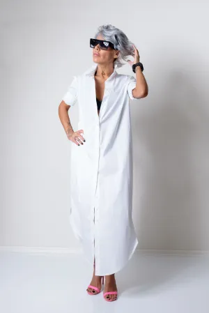 Maxi Oversized White Shirt Dress