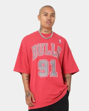 Mitchell & Ness Chicago Bulls Dennis Rodman Oversized T-Shirt Faded Red