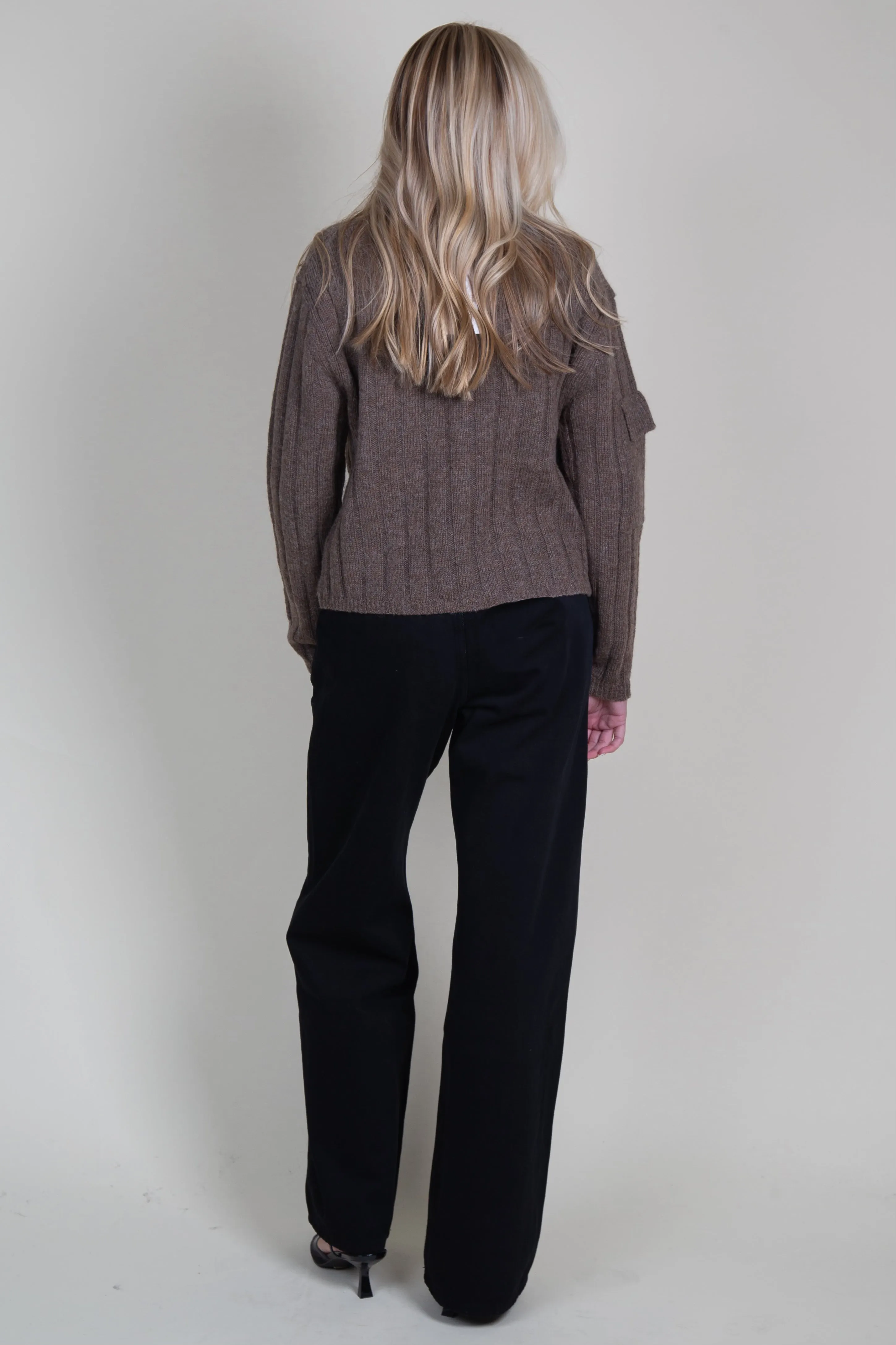 MOUSSY | Zip Up Cardigan - Brown