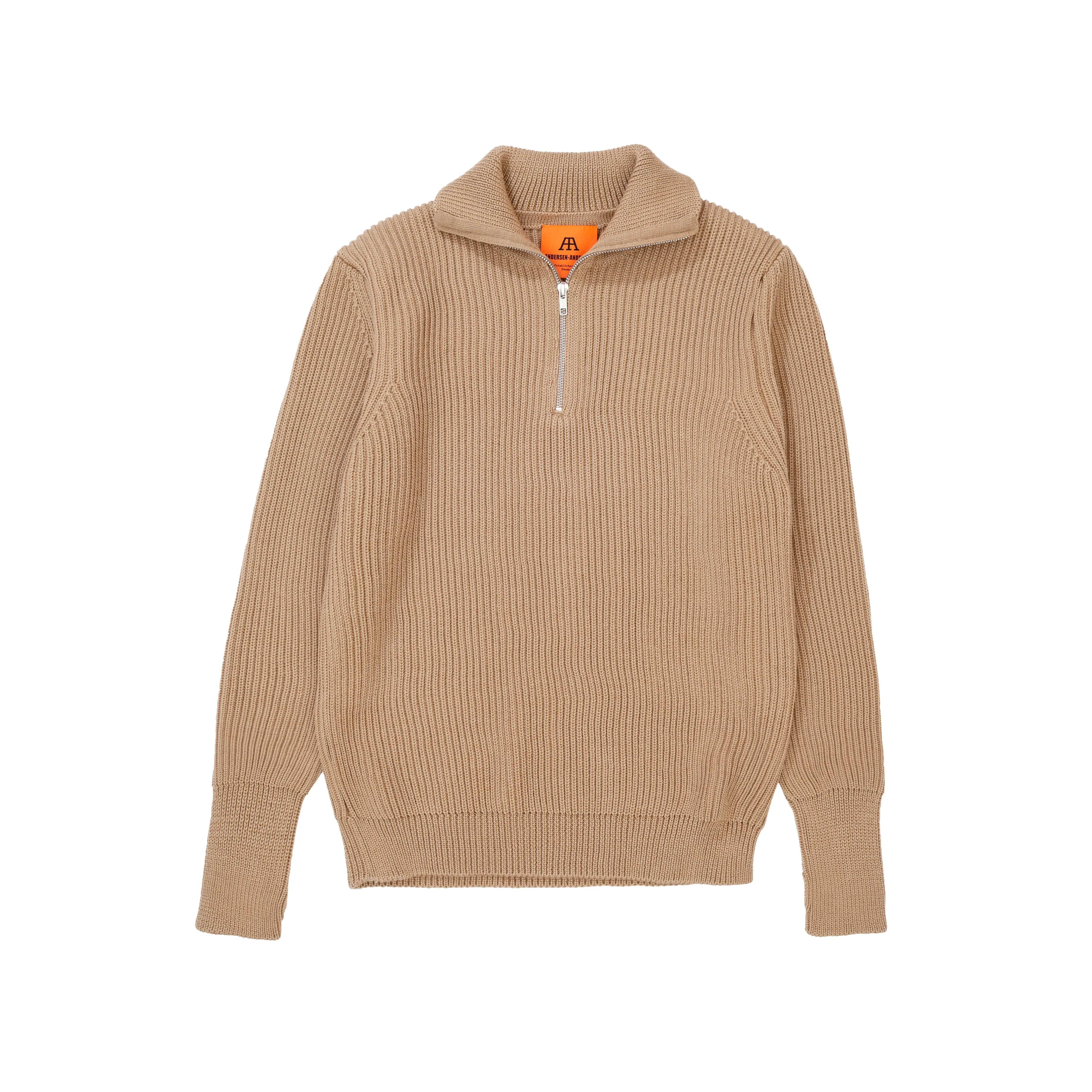 Navy Half-Zip Camel