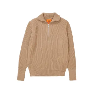 Navy Half-Zip Camel