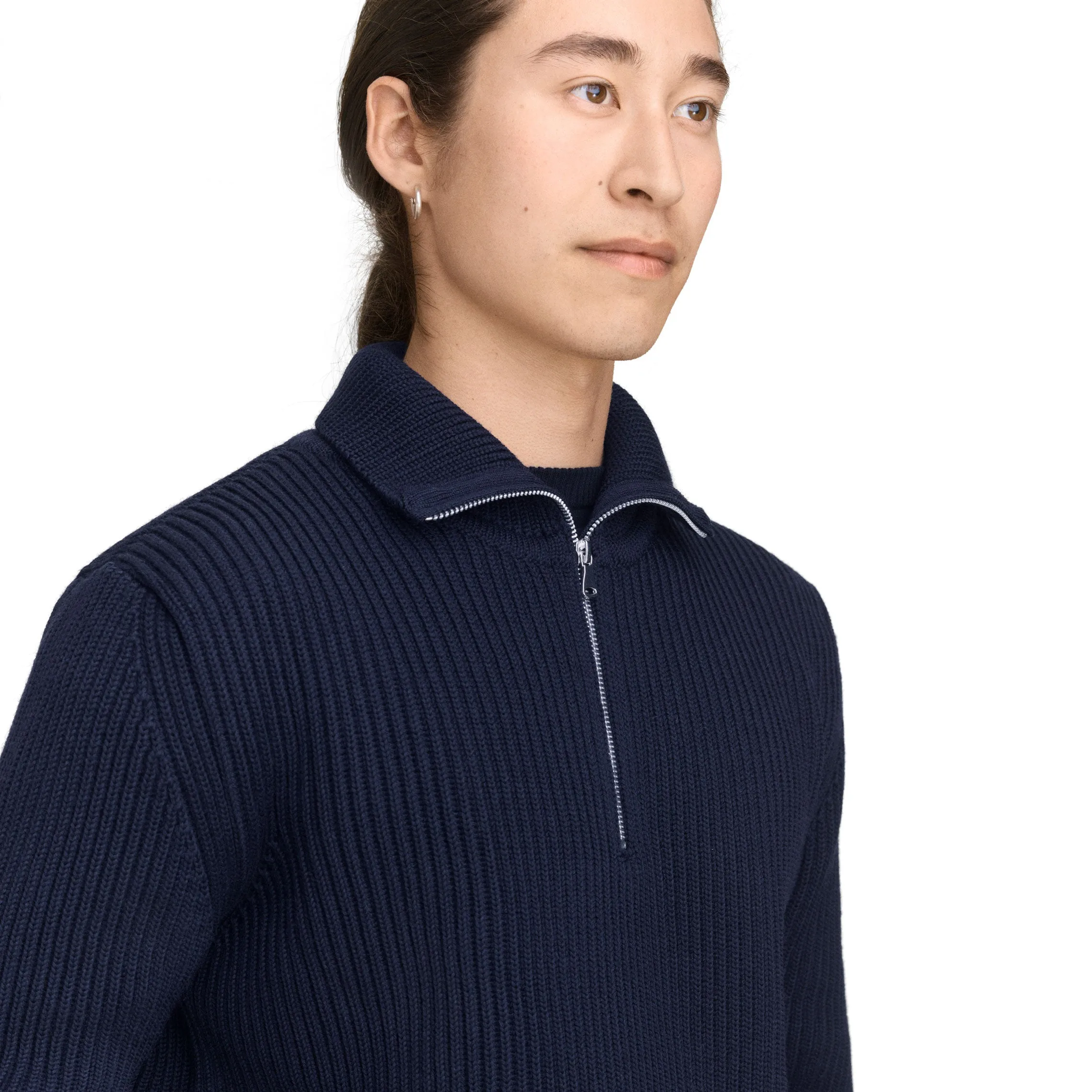 Navy Half-Zip Light Indigo
