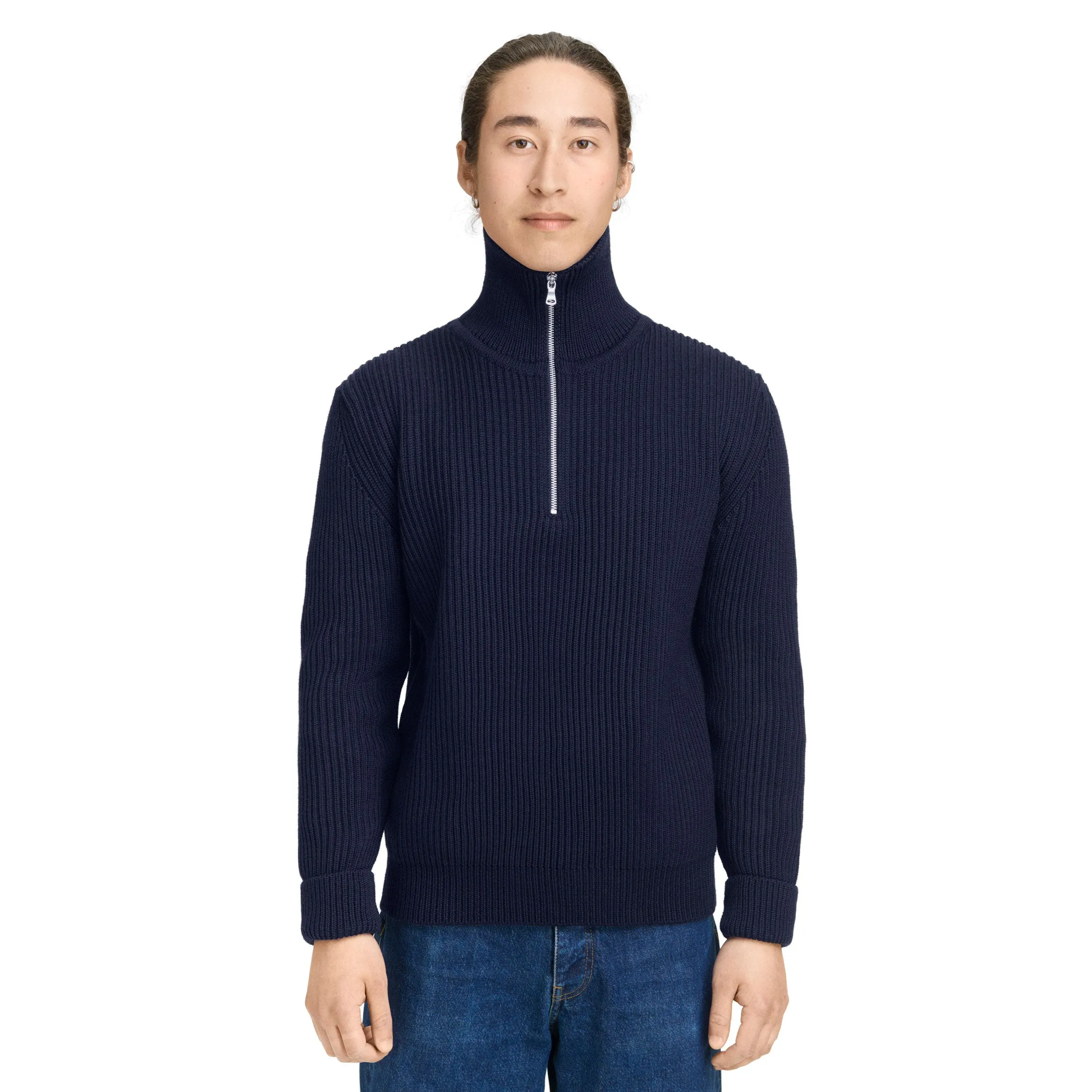 Navy Half-Zip Light Indigo