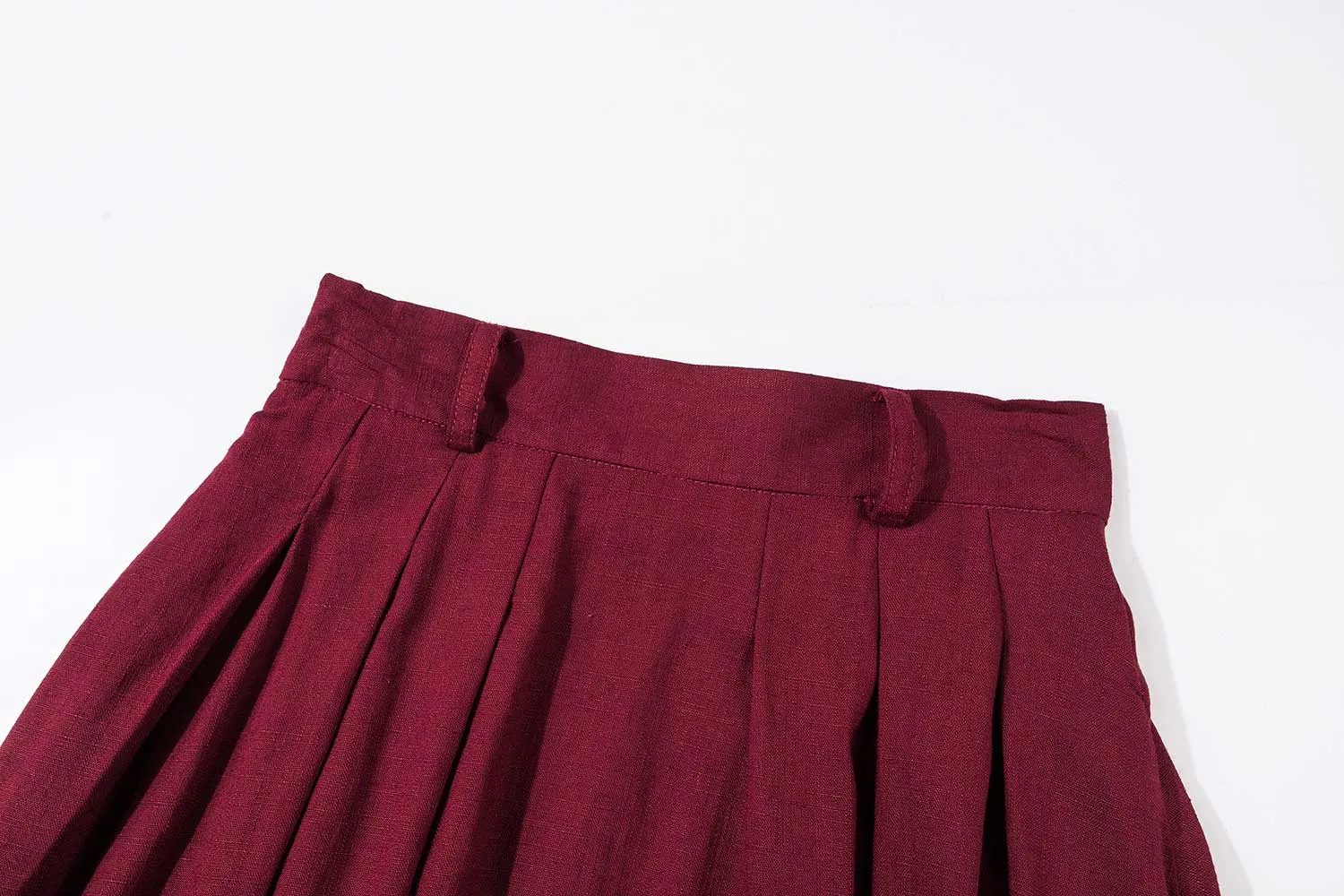 Pleated A line midi skirt for women 2370#