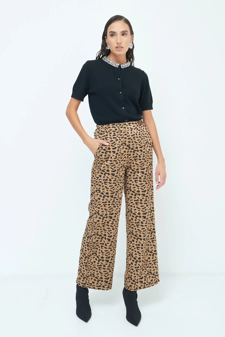 Printed wide-leg pants wholesale