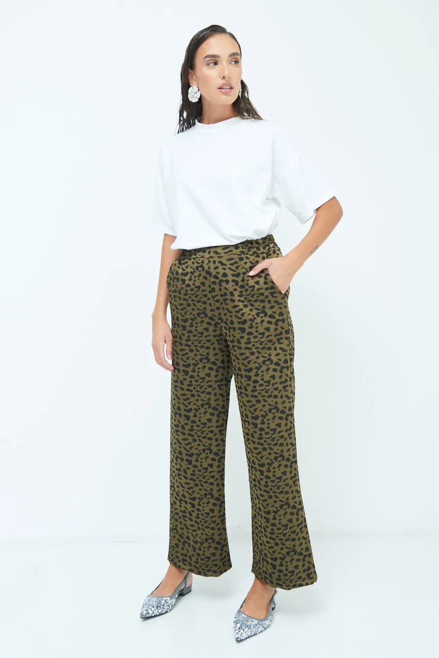 Printed wide-leg pants wholesale