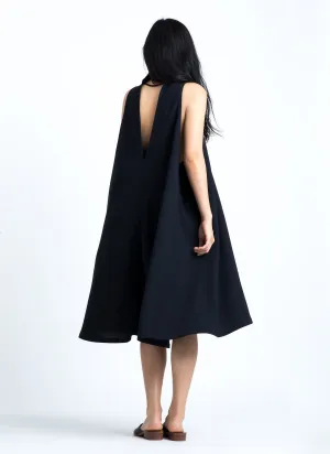 Punica Sleeveless V Back Dress - Black Blue