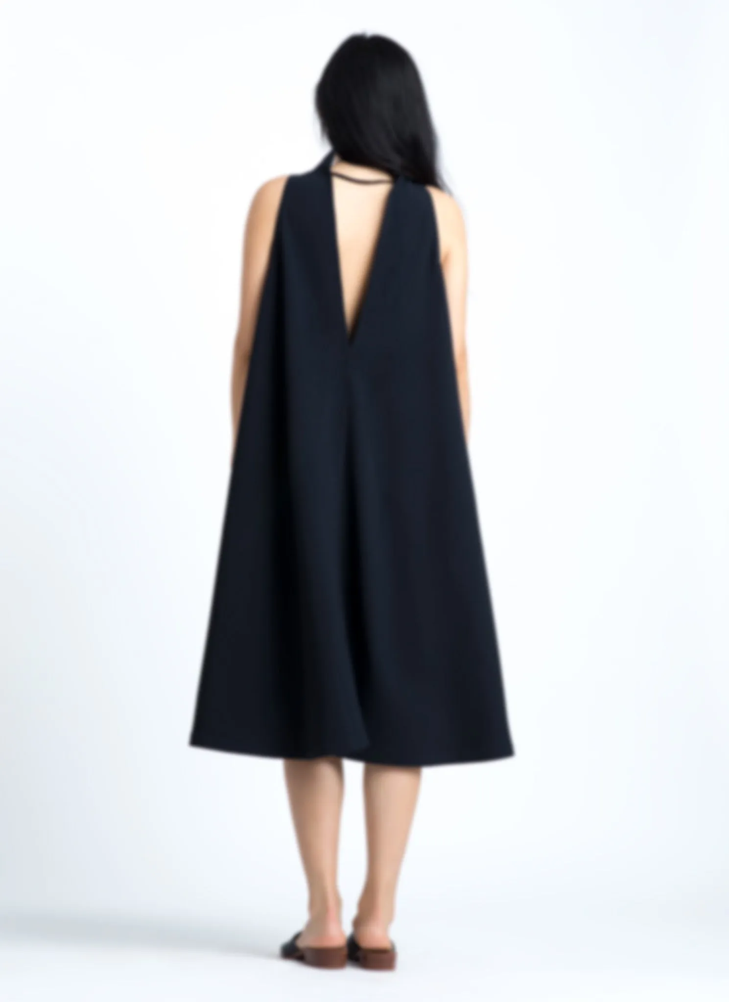 Punica Sleeveless V Back Dress - Black Blue