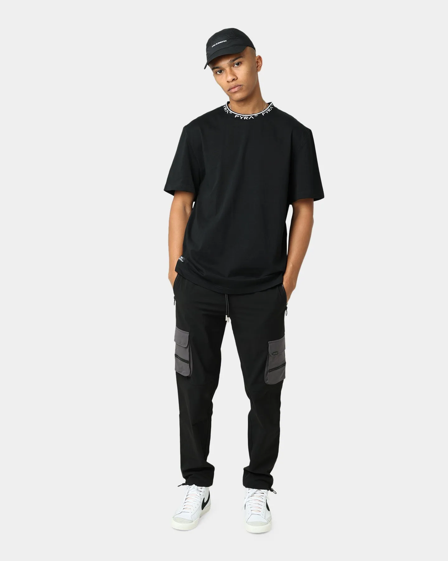PYRA Jacquard Logo T-Shirt Black