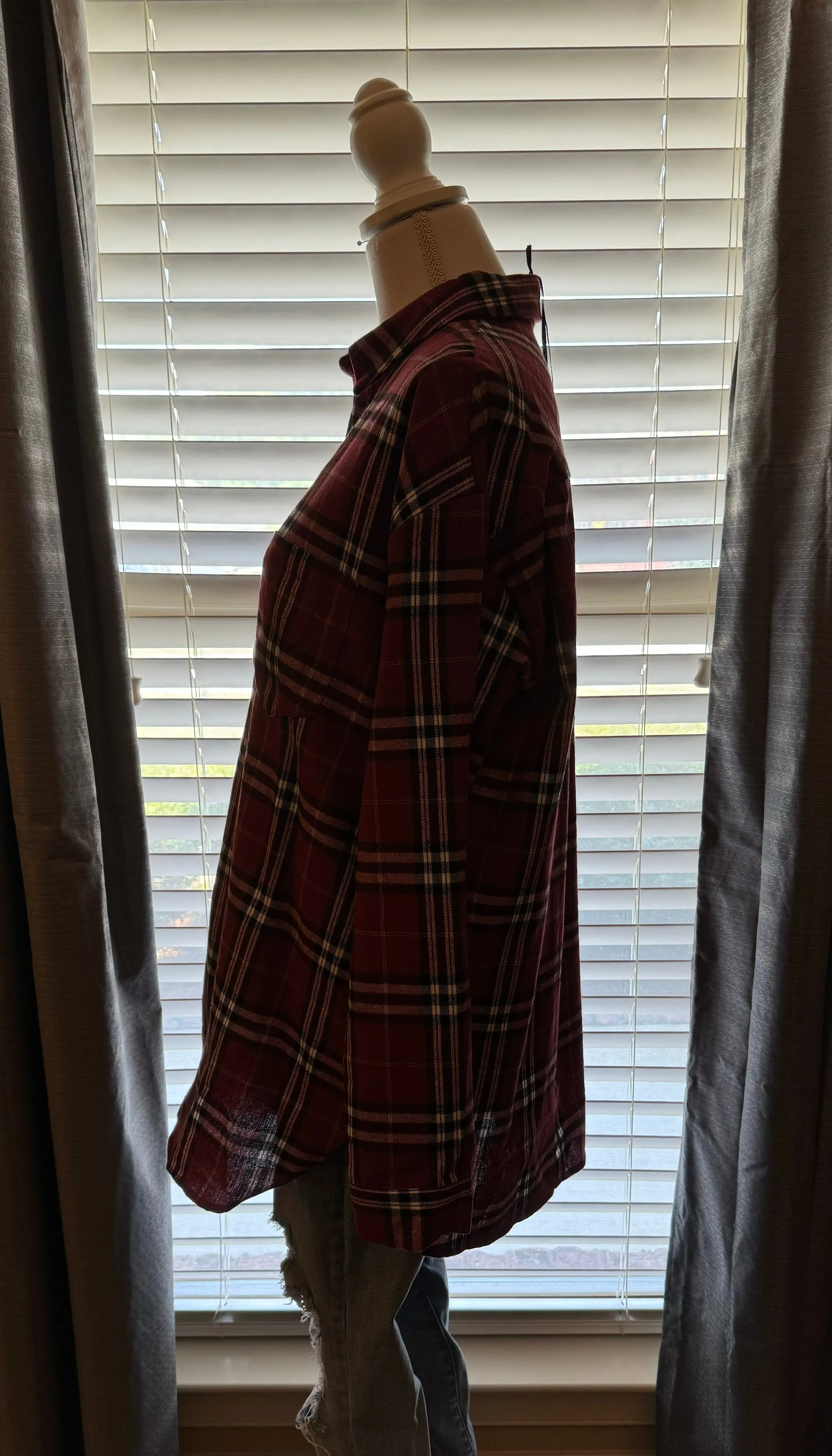Red & Black Flannel Oversized Shirt