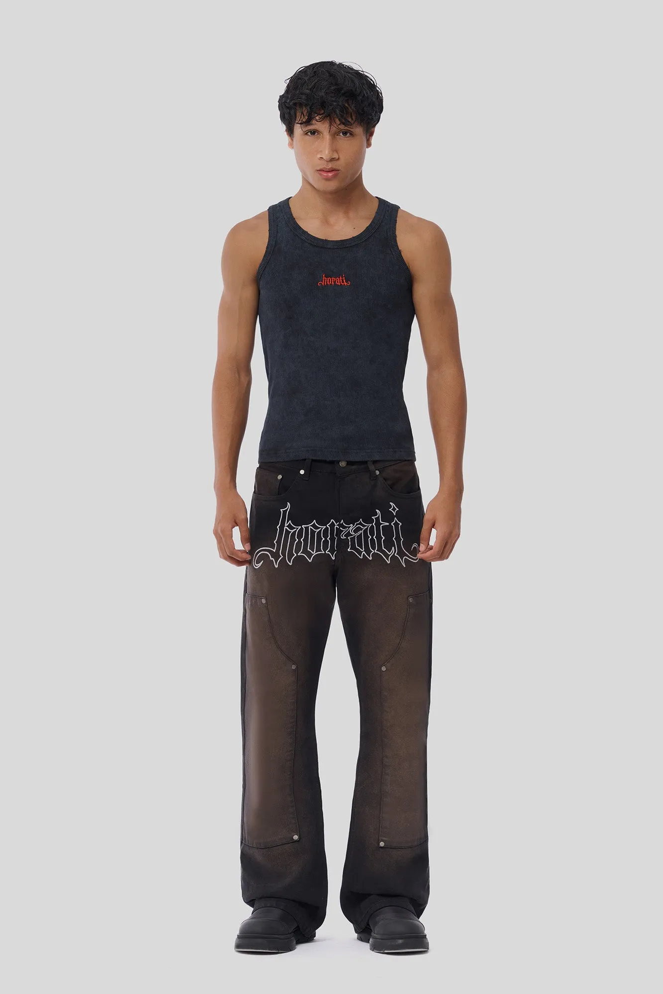 RED Tank Top — Washed Grey