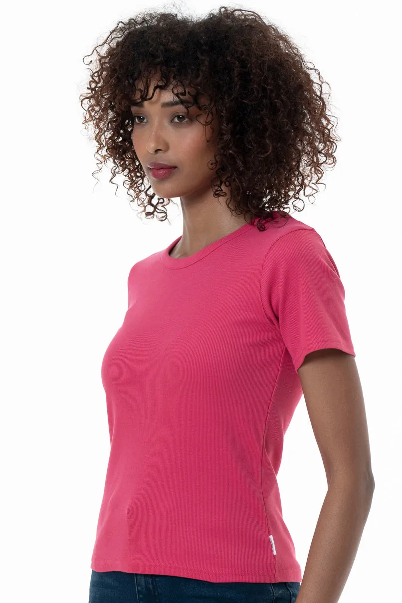 Ribbed T-Shirt _ 152258 _ Pink