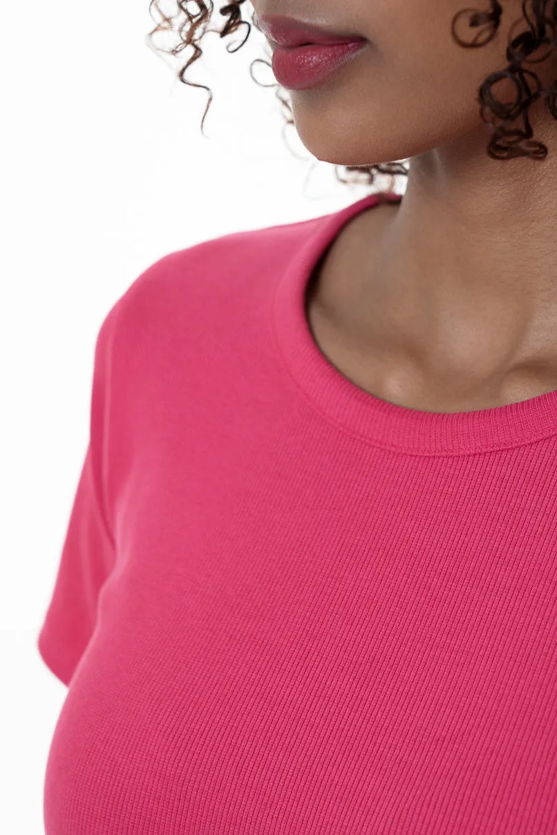 Ribbed T-Shirt _ 152258 _ Pink