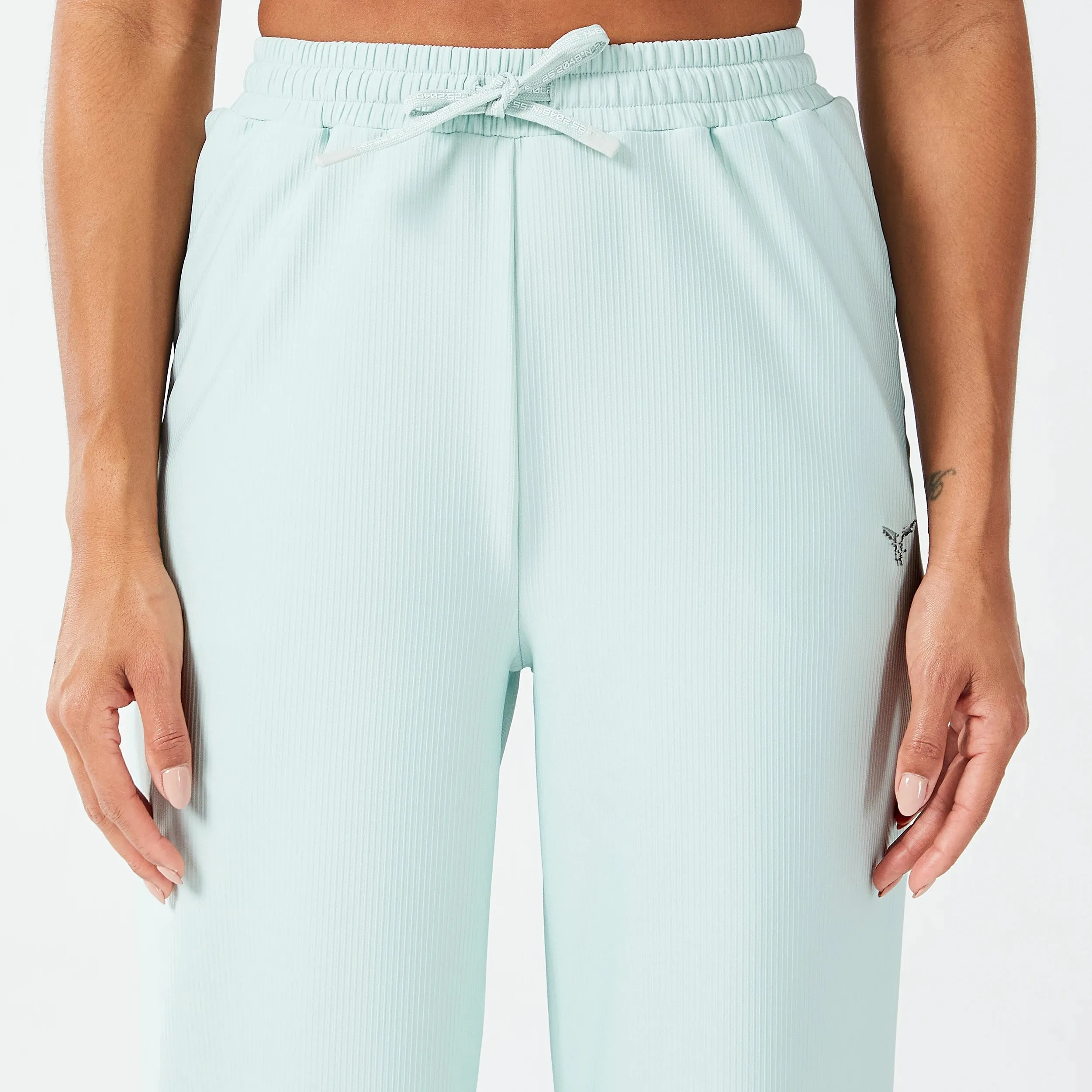 Ribbed Wide Leg Pants - Surf Spray