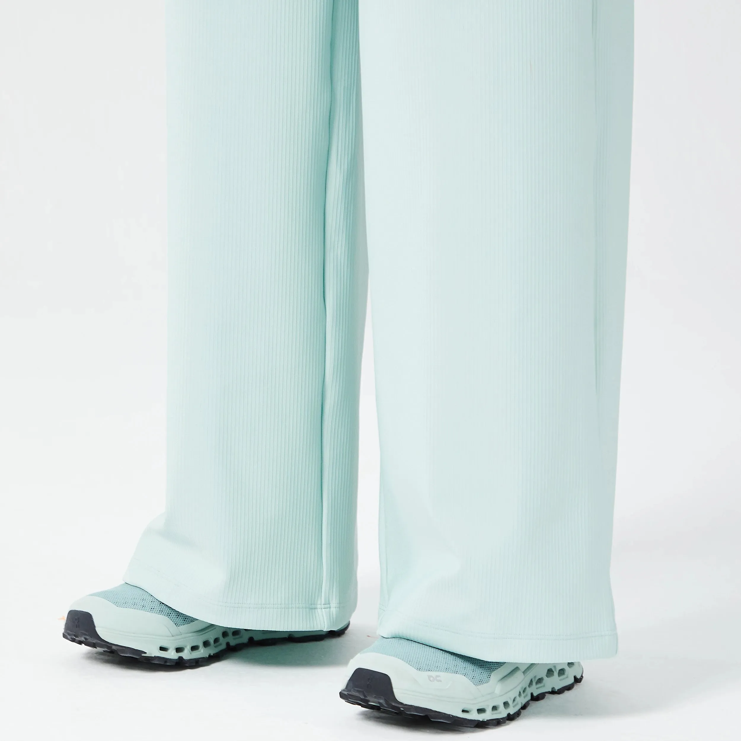 Ribbed Wide Leg Pants - Surf Spray