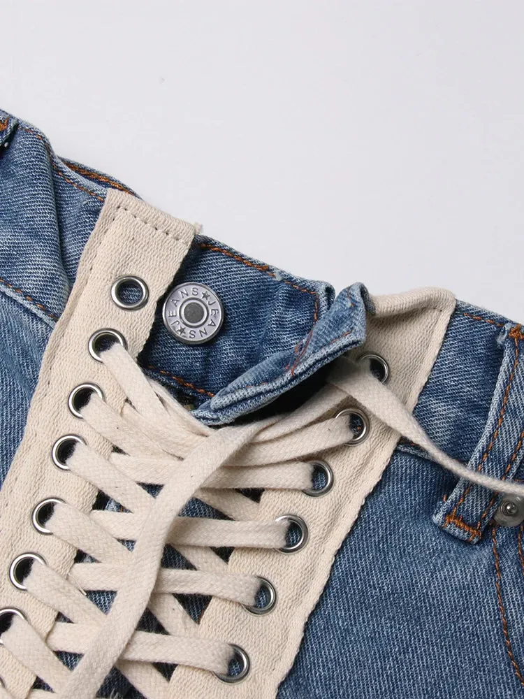 Ribbons Denim Shorts