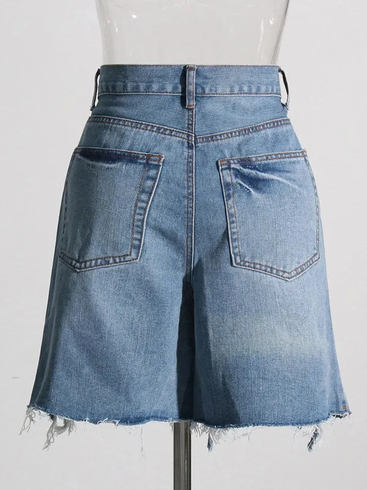 Ribbons Denim Shorts