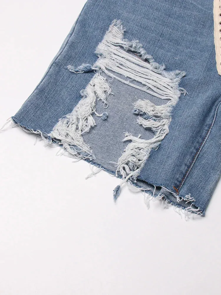 Ribbons Denim Shorts