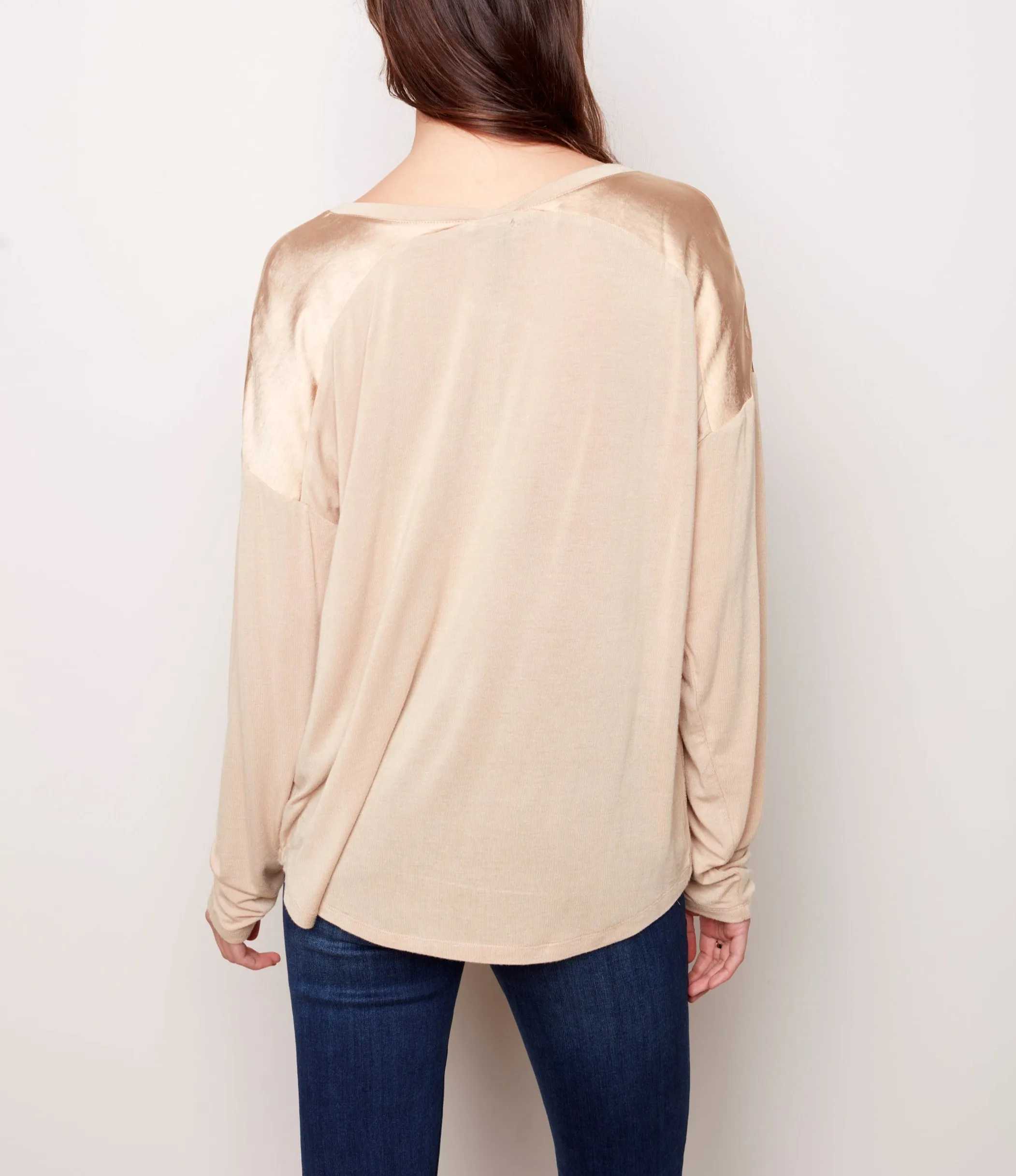 Satin Jersey Knit Top