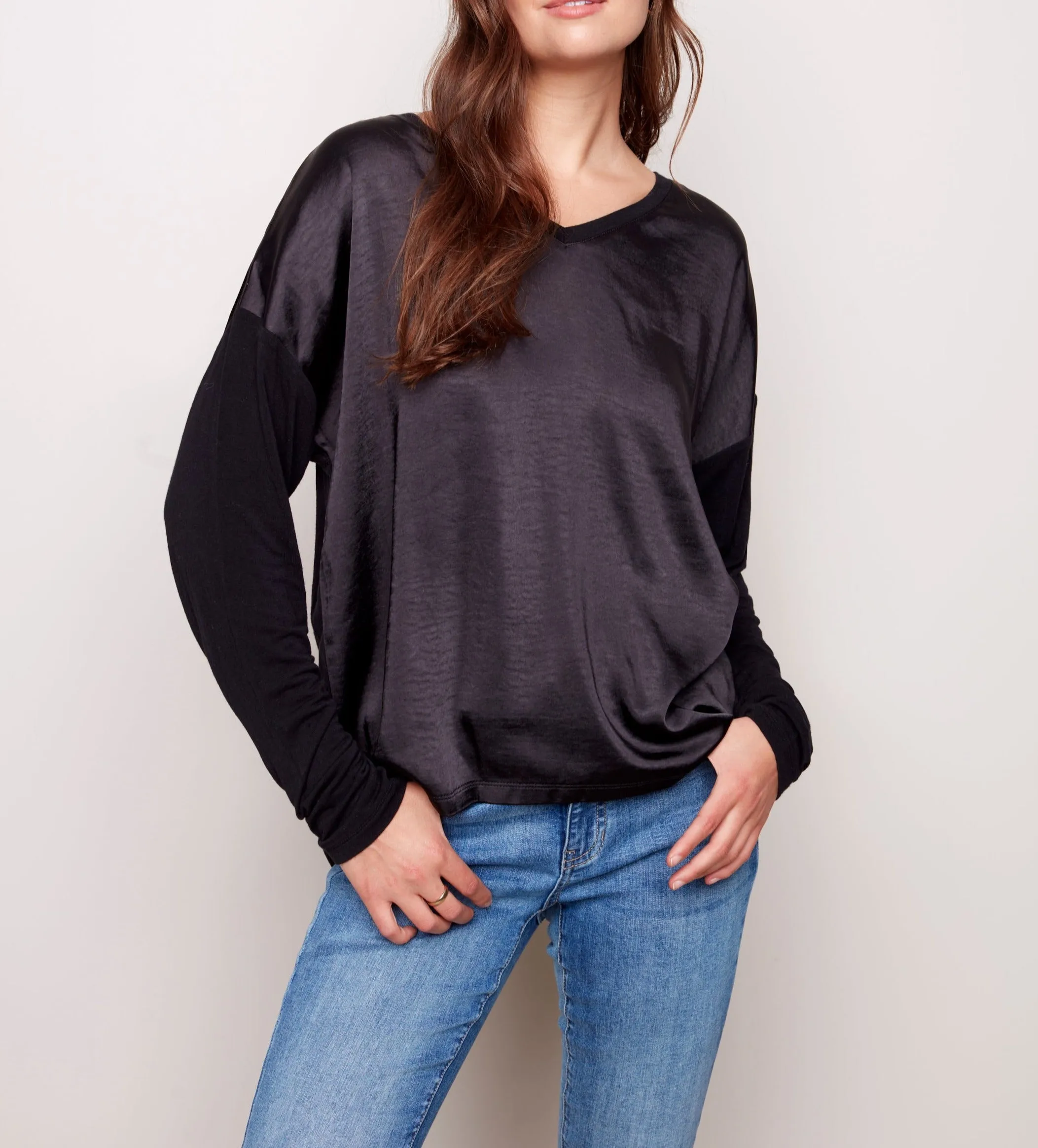 Satin Jersey Knit Top