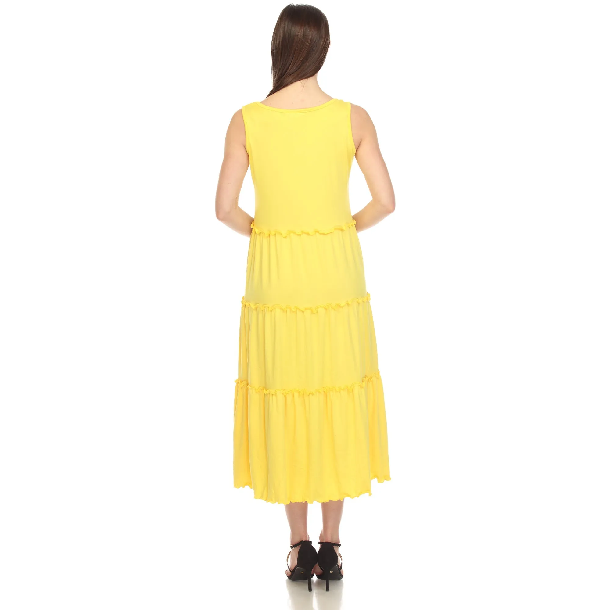 Scoop Neck Tiered Midi Dress