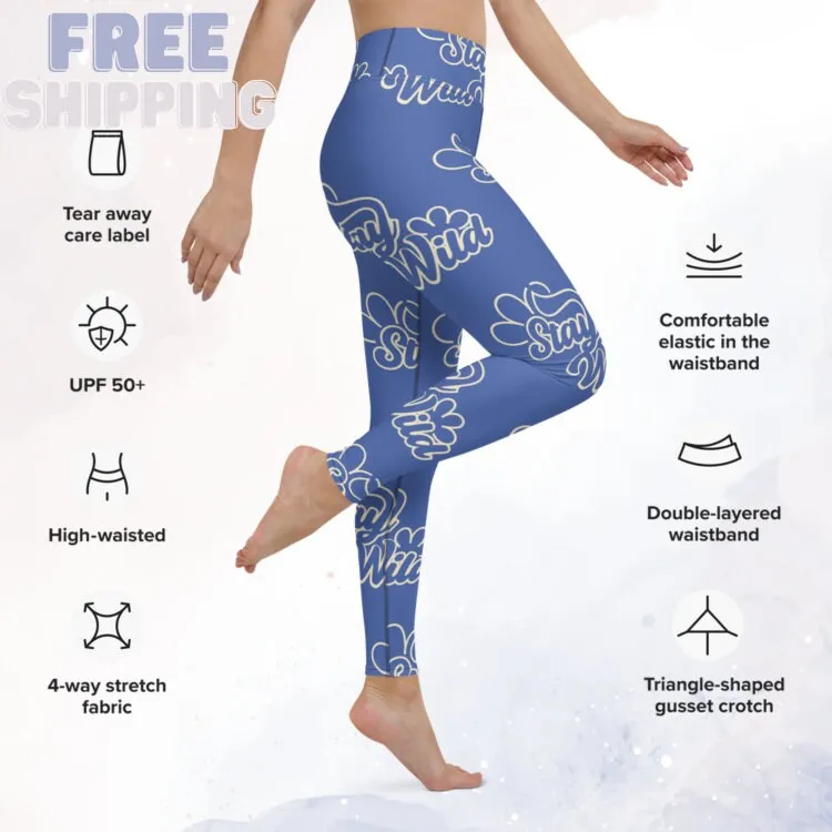Stay Wild Blue High Waist Long Leggings