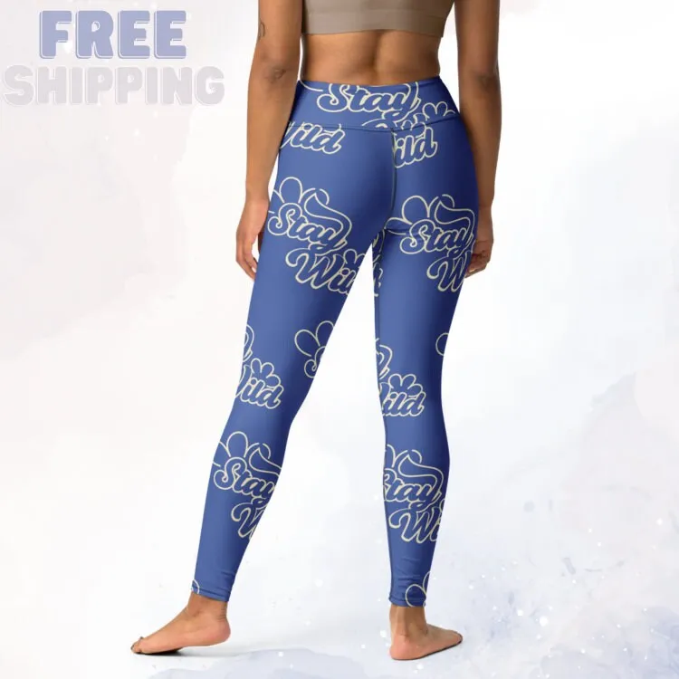 Stay Wild Blue High Waist Long Leggings