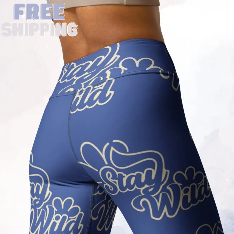 Stay Wild Blue High Waist Long Leggings